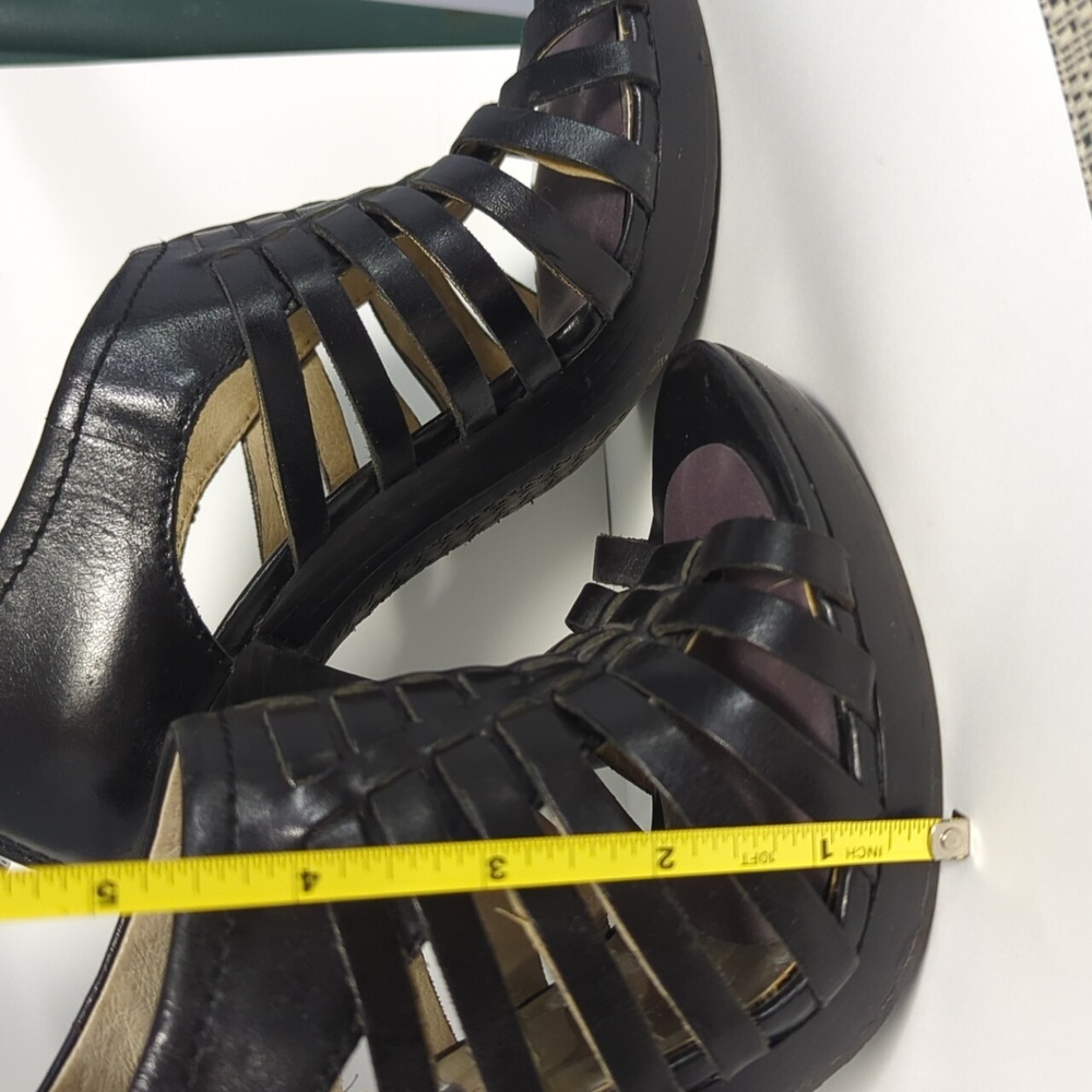 Michael Kors 6B black leather cage heel platform sandals Pembroke - Picture 11 of 11